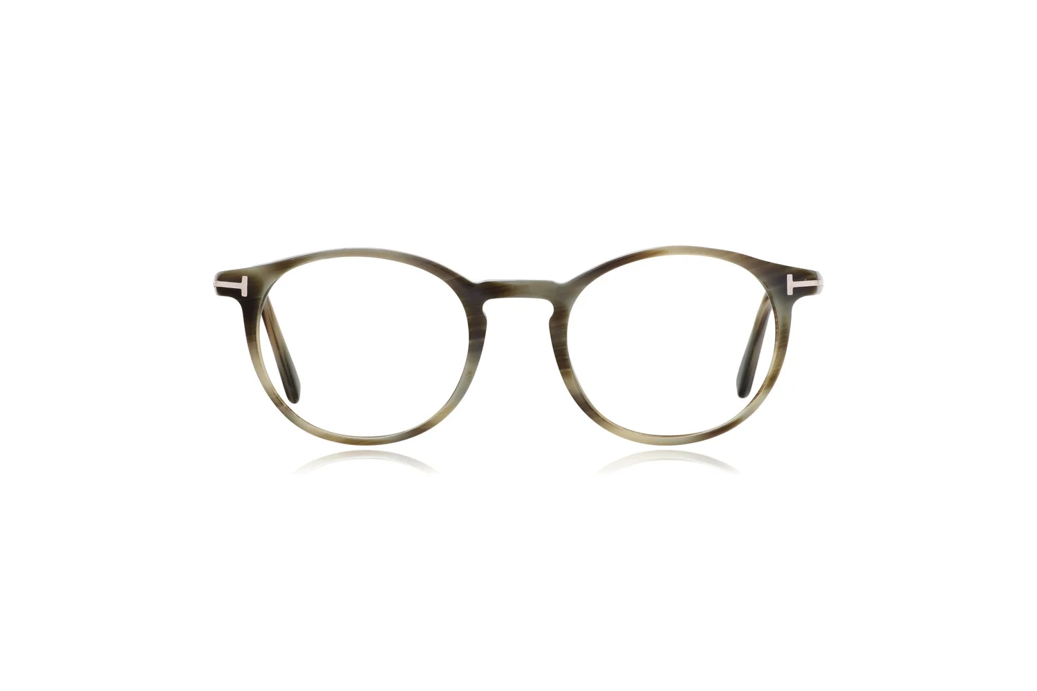  / Forma/ 24cm Original Tom Ford TF5294 064 Stripy Grey Green Round Acetate